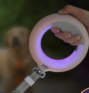 Pet automatic retractable tractor leash in plastic and nylon for small and medium dogs under 20kg