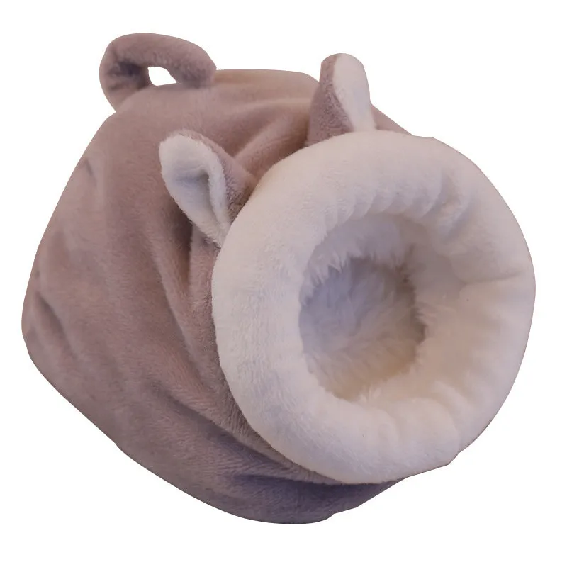 Flannel pet cartoon cage small animal nest for hamsters, S size, gray rabbit colour, Arctic Velvet lining