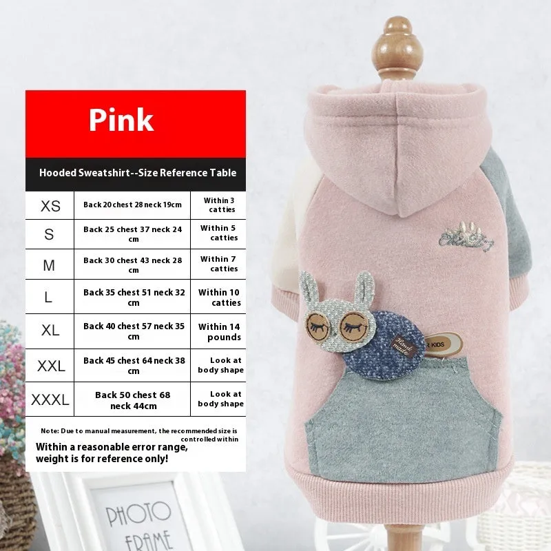 Brown cotton pet sweatshirt on a dog, showing casual fit and soft material.