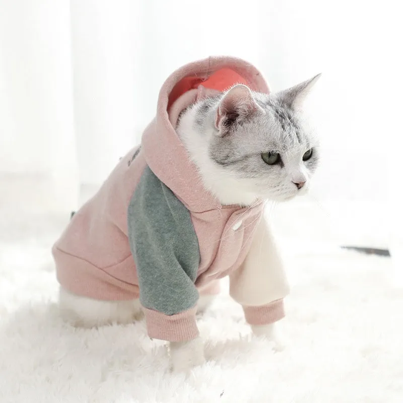 Brown cotton pet sweatshirt on a dog, showing casual fit and soft material.
