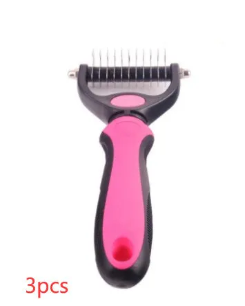 Stainless steel rake comb with round edge for dog and cat grooming, large 18x7.5cm size