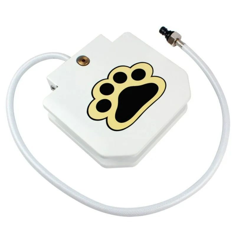Household pet intelligent automatic water dispenser in stainless steel for outdoor garden use with paw activation