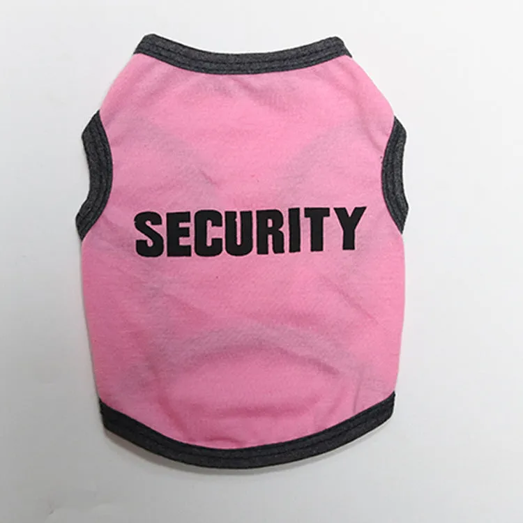 Cotton printed security small dog pet vest in casual style, available in multiple colours and sizes.