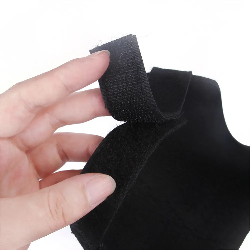 Black felt pet costume vest with plastic bloody knife blade for cats and dogs, hook and loop fasteners, three sizes