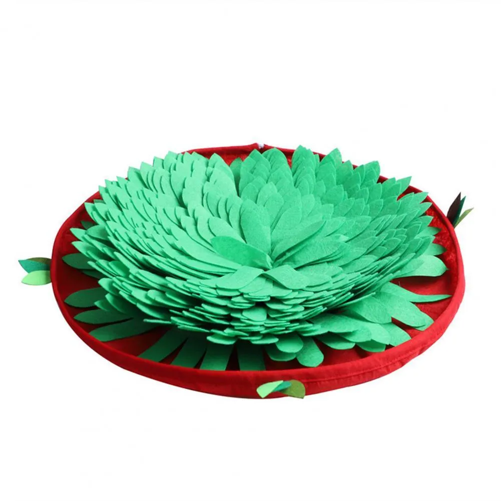 Felt dog snuffle mat puzzle hide food training toy in coffee colour with bowl and storage bag