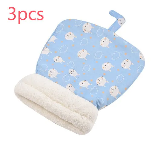 Lambswool thickened pocketable cat nest 55x45cm in green with white inner lining for small dogs