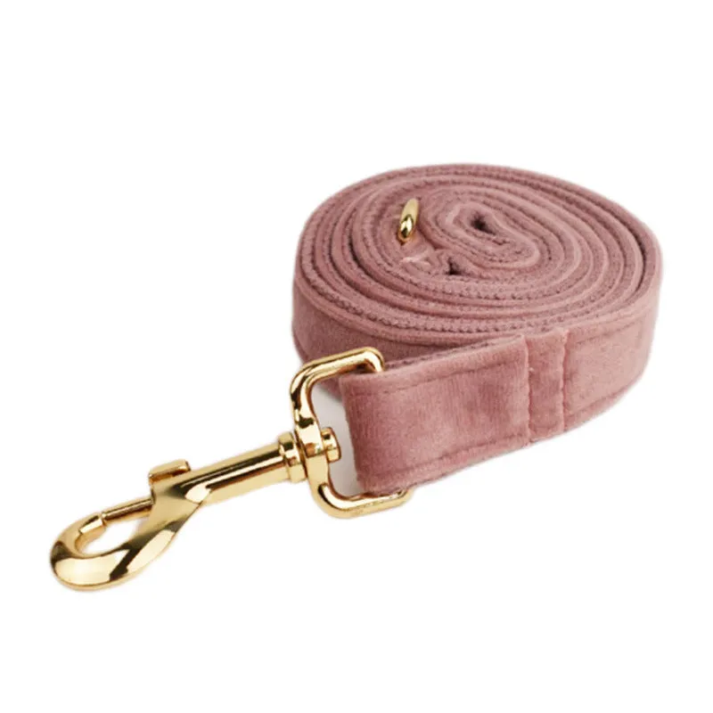 Light purple pink velvet dog collar and pet accessory set with multiple style options