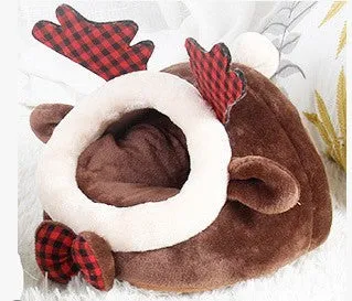 Small pet bed house in koala grey flannel for guinea pigs, ferrets, hamsters, hedgehogs, rabbits, and rats