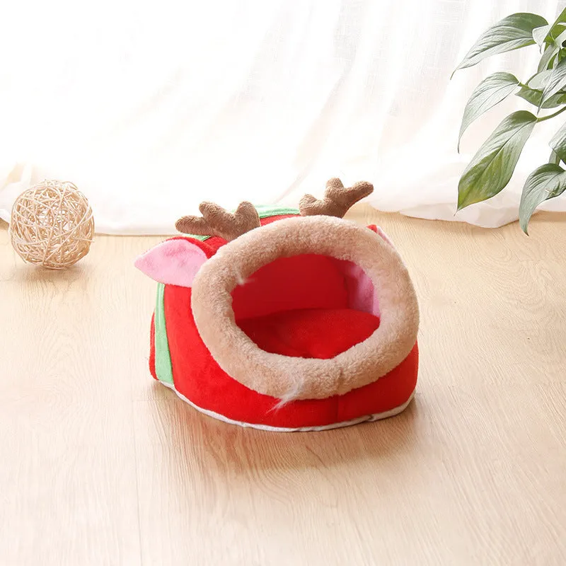 Small pet bed house in koala grey flannel for guinea pigs, ferrets, hamsters, hedgehogs, rabbits, and rats