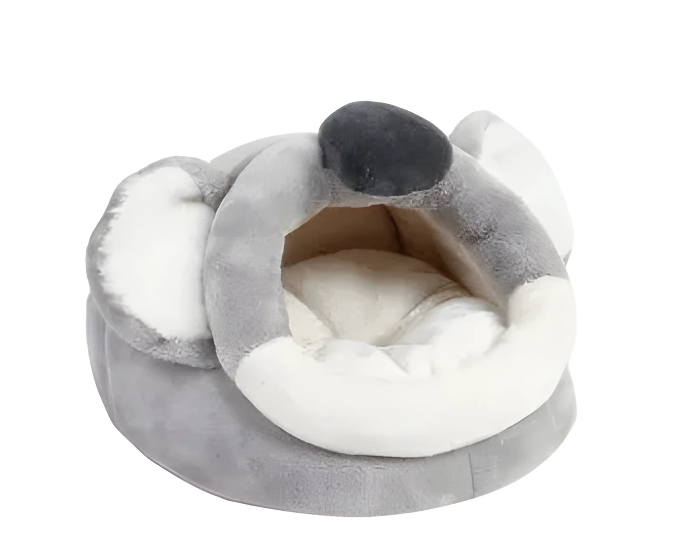Small pet bed house in koala grey flannel for guinea pigs, ferrets, hamsters, hedgehogs, rabbits, and rats