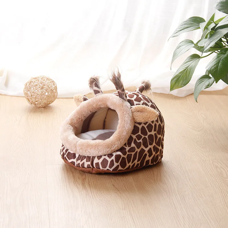 Small pet bed house in koala grey flannel for guinea pigs, ferrets, hamsters, hedgehogs, rabbits, and rats