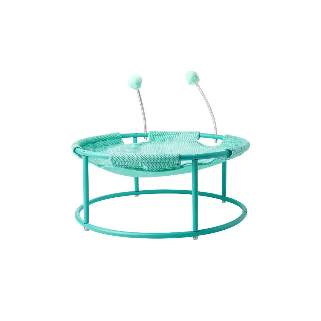 Cat nest in size L with stainless steel frame, moisture-proof base, in khaki colour