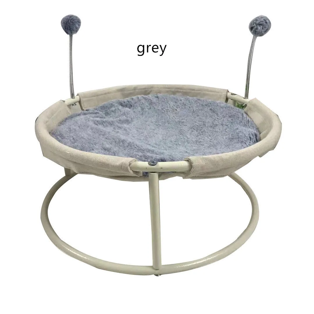 Cat nest in size L with stainless steel frame, moisture-proof base, in khaki colour