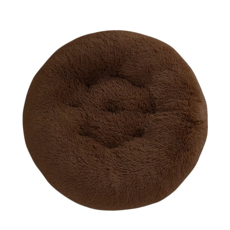 Round plush pet mat dog bed in multiple colours and sizes from 40cm to 120cm for dogs