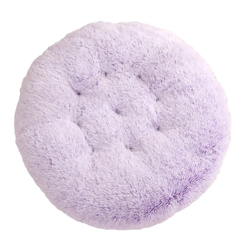 Round plush pet mat dog bed in multiple colours and sizes from 40cm to 120cm for dogs