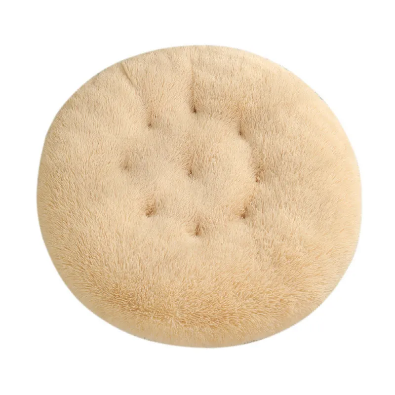 Round plush pet mat dog bed in multiple colours and sizes from 40cm to 120cm for dogs
