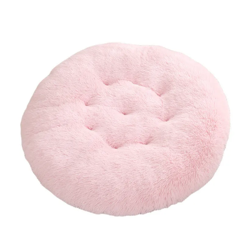 Round plush pet mat dog bed in multiple colours and sizes from 40cm to 120cm for dogs