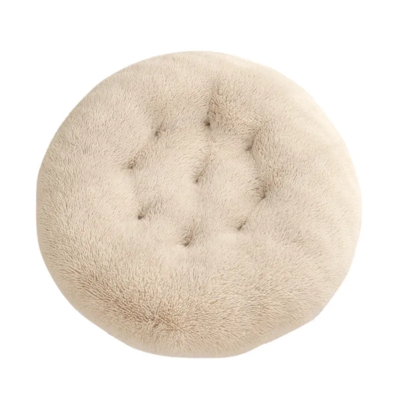 Round plush pet mat dog bed in multiple colours and sizes from 40cm to 120cm for dogs