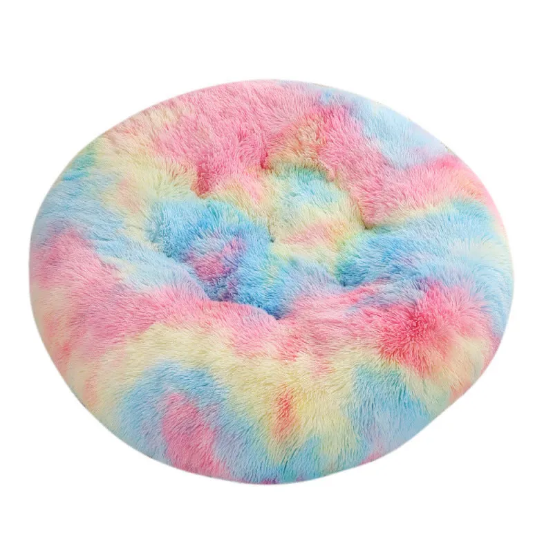 Round plush pet mat dog bed in multiple colours and sizes from 40cm to 120cm for dogs