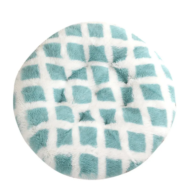 Round plush pet mat dog bed in multiple colours and sizes from 40cm to 120cm for dogs