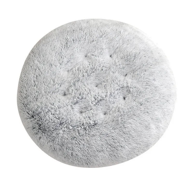 Round plush pet mat dog bed in multiple colours and sizes from 40cm to 120cm for dogs