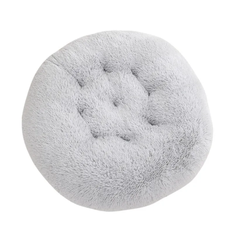 Round plush pet mat dog bed in multiple colours and sizes from 40cm to 120cm for dogs