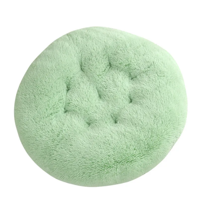 Round plush pet mat dog bed in multiple colours and sizes from 40cm to 120cm for dogs