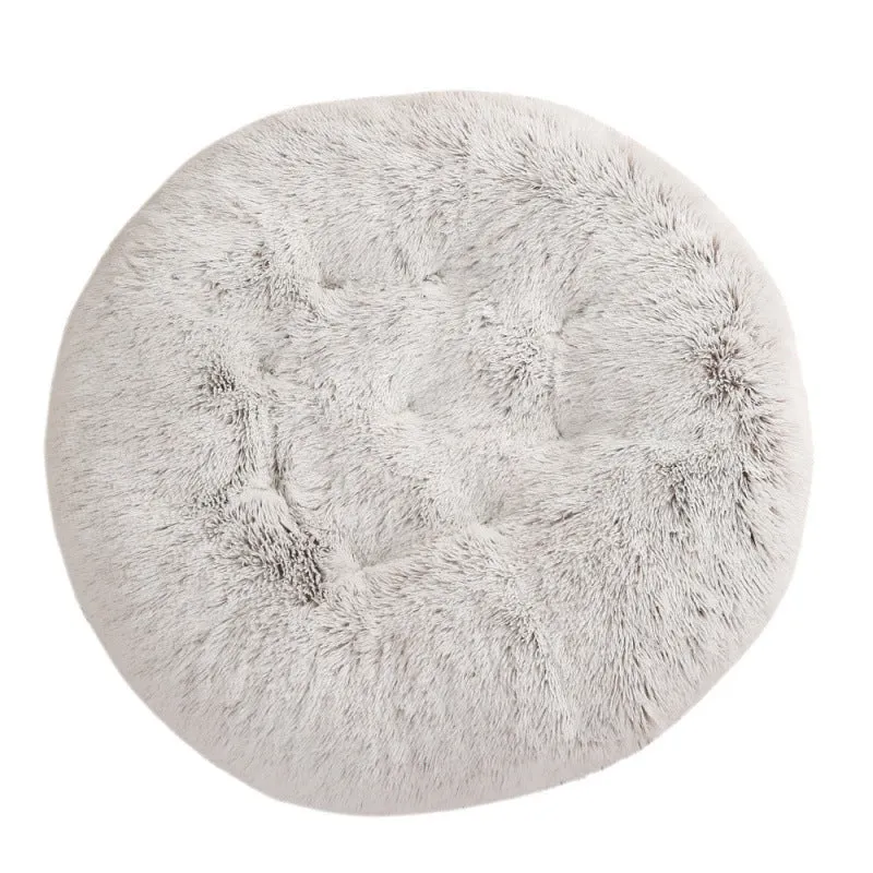 Round plush pet mat dog bed in multiple colours and sizes from 40cm to 120cm for dogs