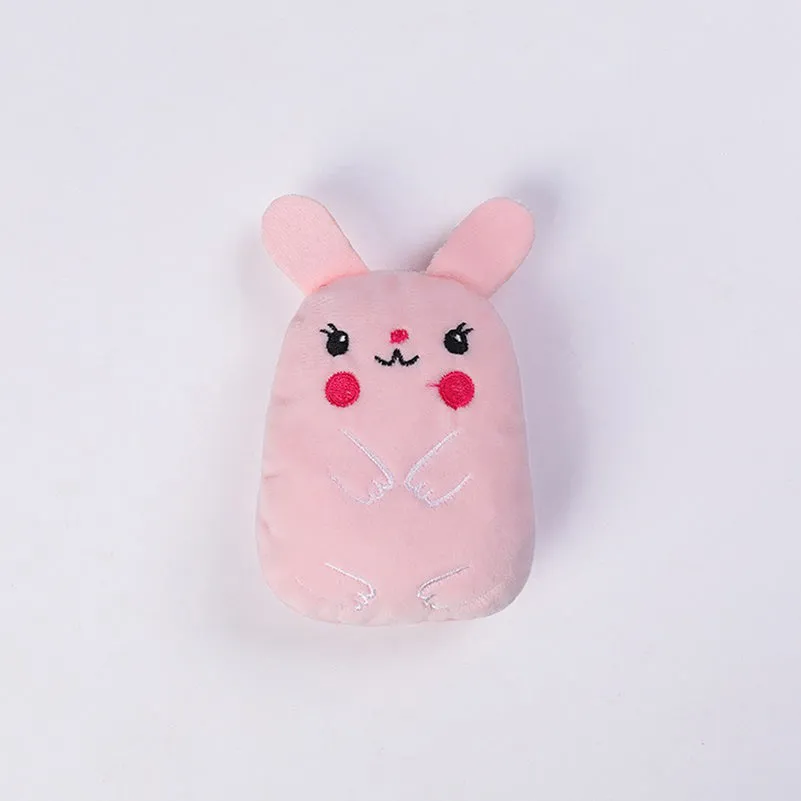 Brown teeth grinding catnip plush toy measuring 11x8x4.5cm for cats
