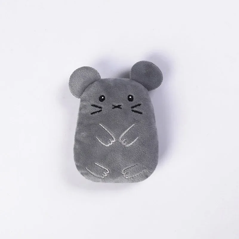 Brown teeth grinding catnip plush toy measuring 11x8x4.5cm for cats