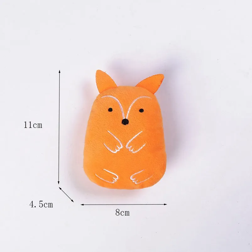 Brown teeth grinding catnip plush toy measuring 11x8x4.5cm for cats