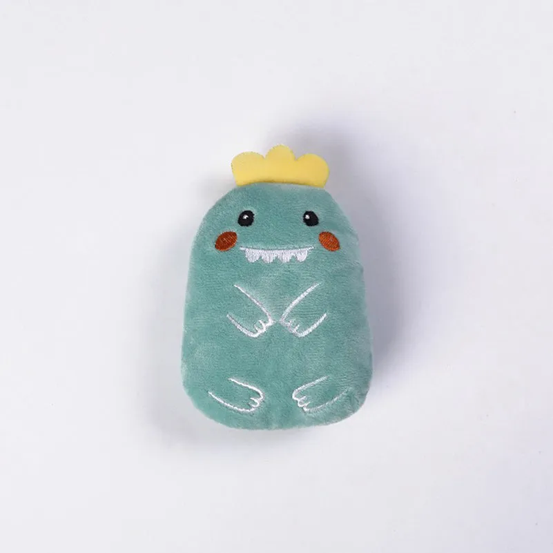 Brown teeth grinding catnip plush toy measuring 11x8x4.5cm for cats