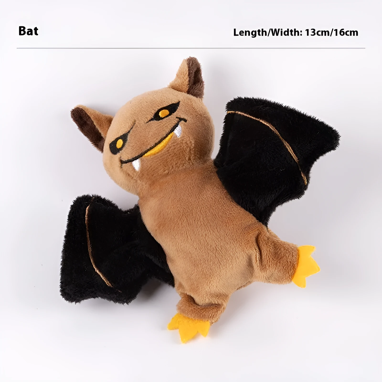 Rechargeable electric sound cat plush toy with swing wings in Halloween Bat style with catnip elastic string
