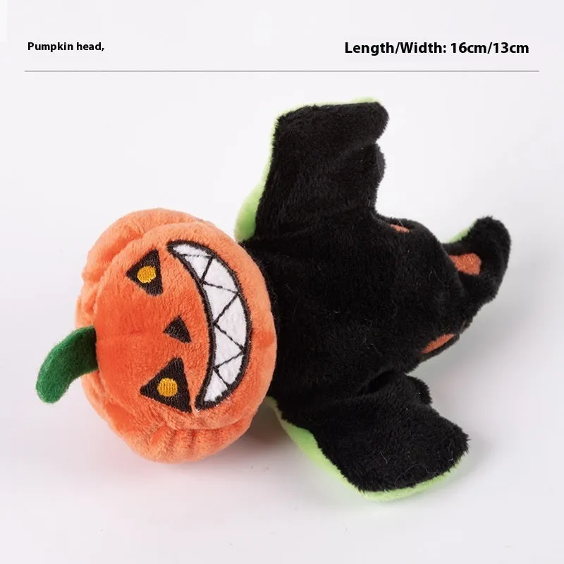 Rechargeable electric sound cat plush toy with swing wings in Halloween Bat style with catnip elastic string