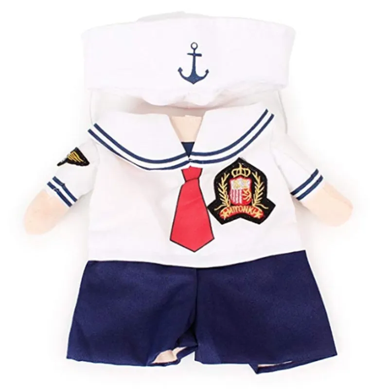Fashion minimalist sailor pet costume for cats and dogs in Sailor colour made from polyester