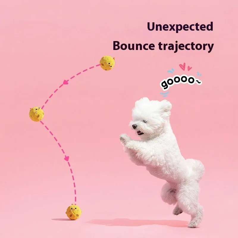 Dog cartoon acanthosphere sounding toy for pet molar teeth cleaning in spherical shape