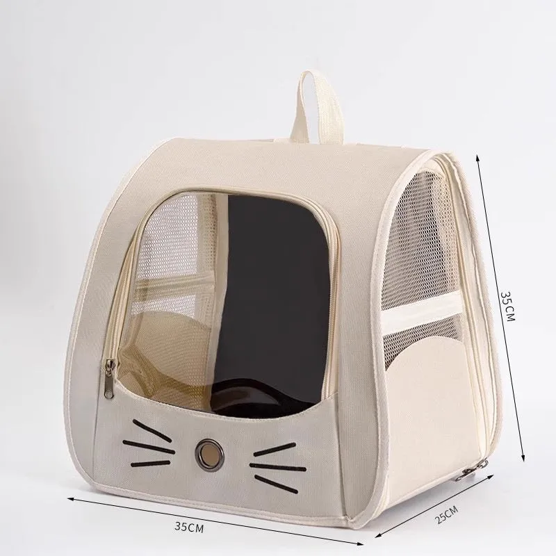 Multi-purpose folding pet bag in Oxford cloth with animal pattern, available in Beige colour