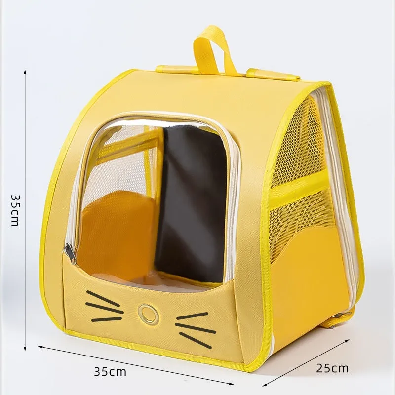 Multi-purpose folding pet bag in Oxford cloth with animal pattern, available in Beige colour