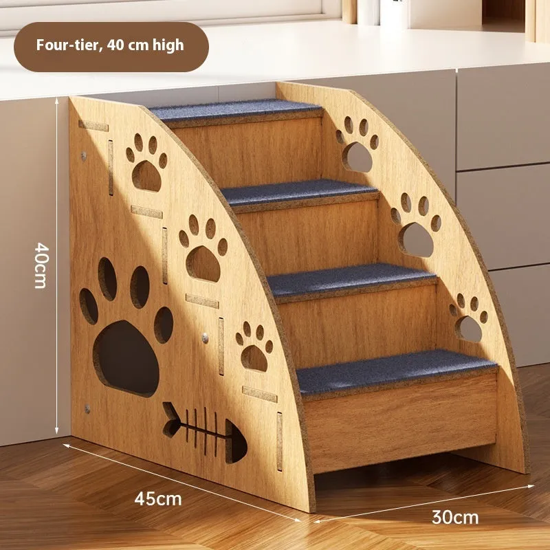 Pet small dog anti-skid wear-resistant auxiliary stairs with density board and carpet cloth, three layer configuration
