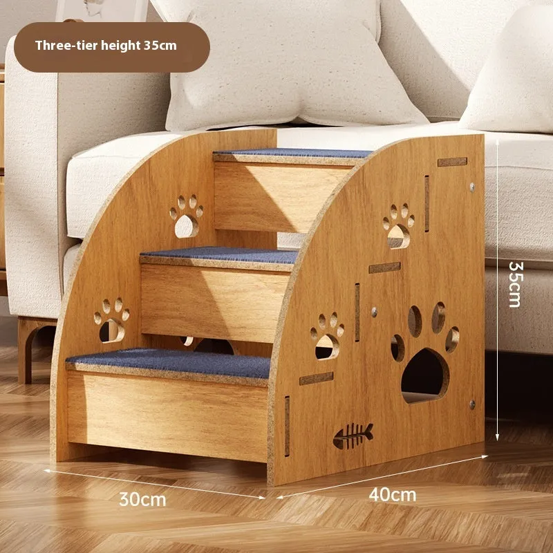 Pet small dog anti-skid wear-resistant auxiliary stairs with density board and carpet cloth, three layer configuration