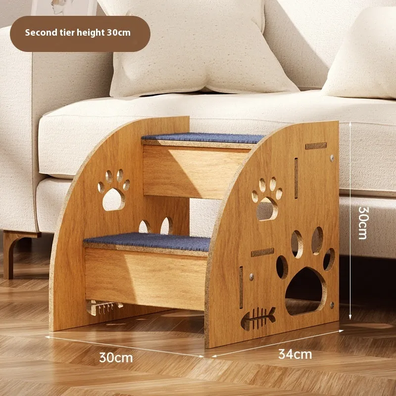 Pet small dog anti-skid wear-resistant auxiliary stairs with density board and carpet cloth, three layer configuration