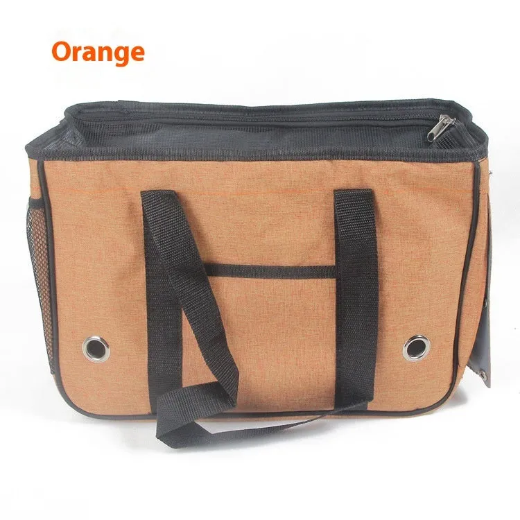 Cloth pet bag in solid colour with single roller shutter closure