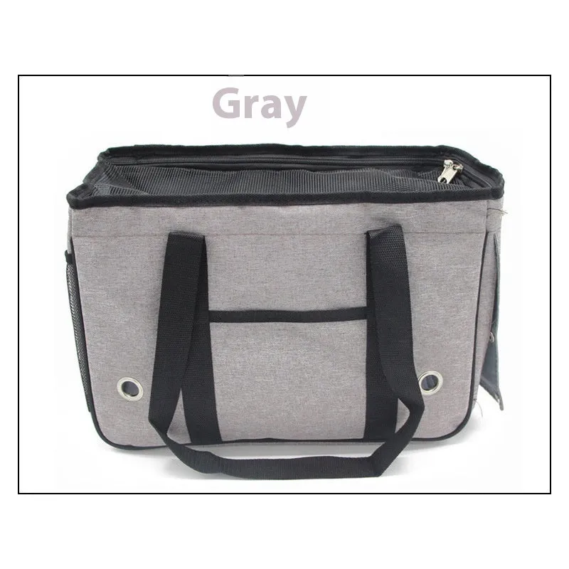 Cloth pet bag in solid colour with single roller shutter closure