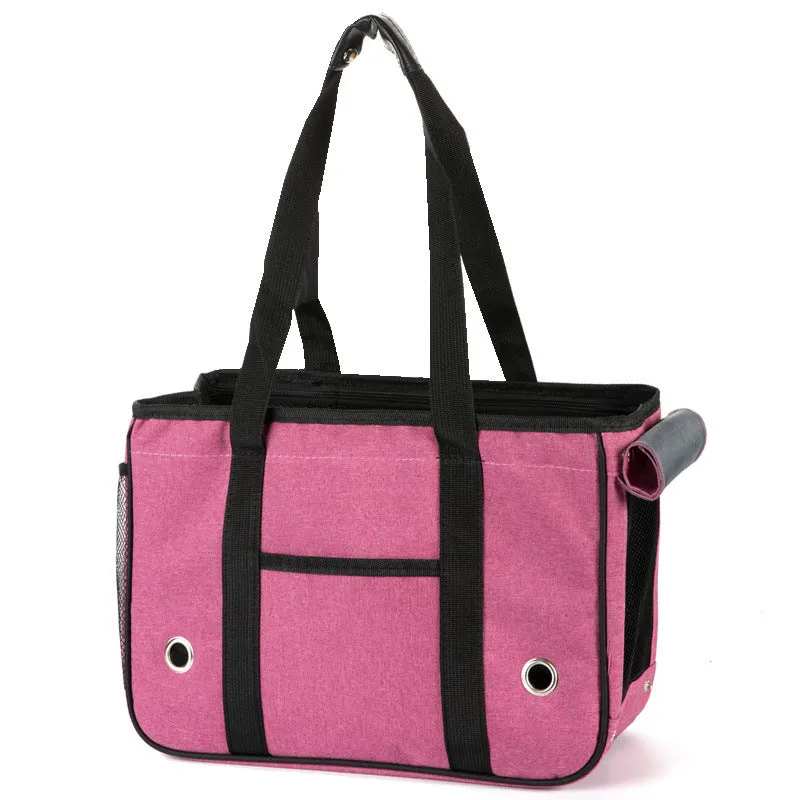 Cloth pet bag in solid colour with single roller shutter closure