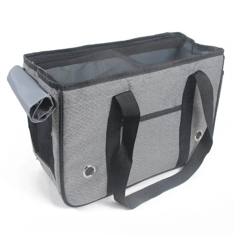 Cloth pet bag in solid colour with single roller shutter closure