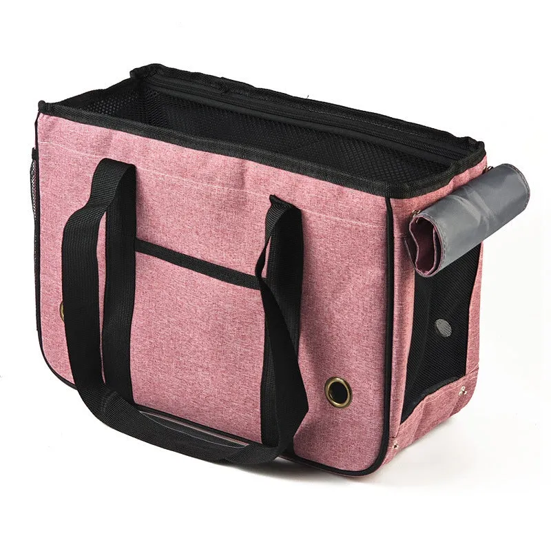 Cloth pet bag in solid colour with single roller shutter closure