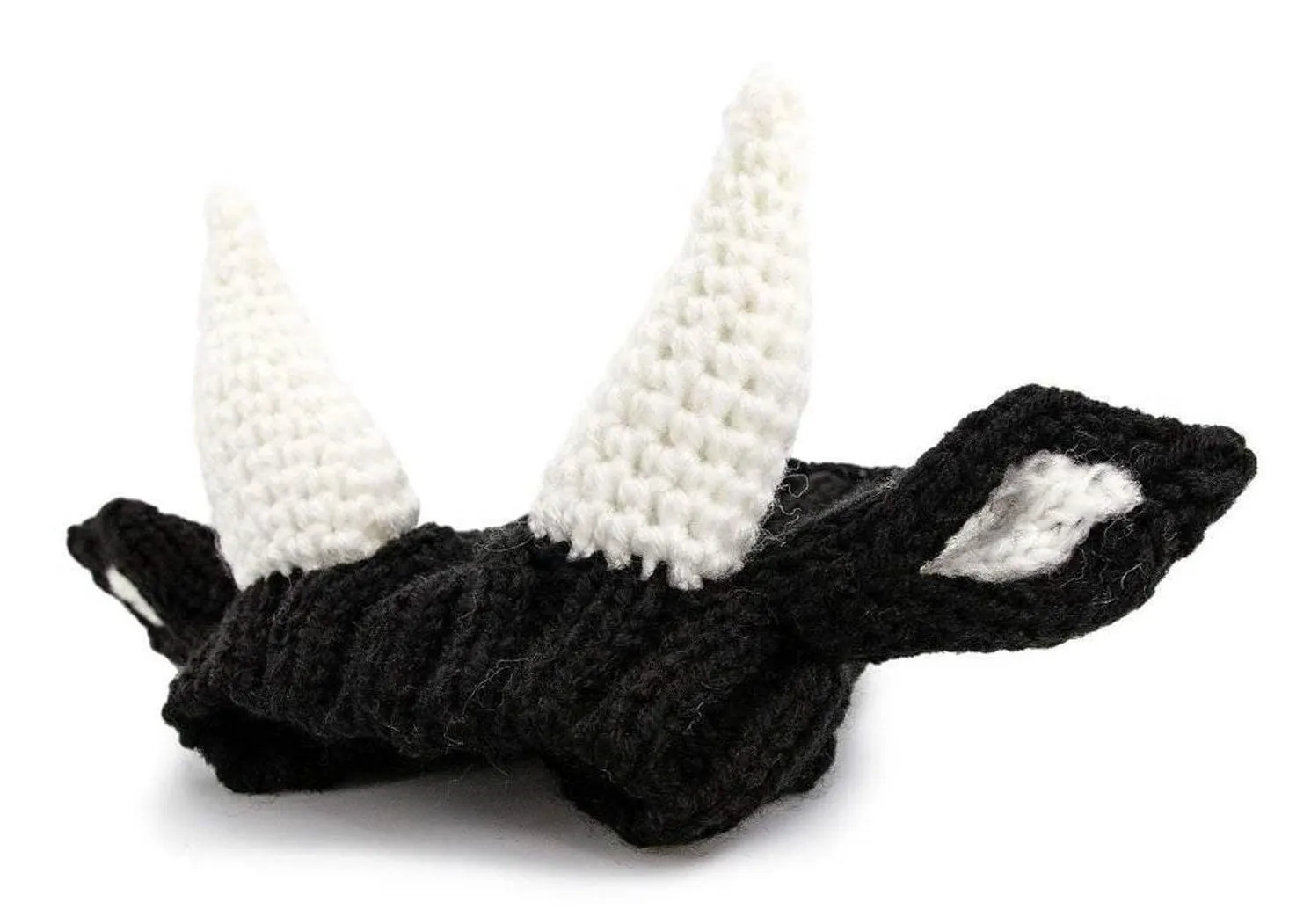 Black Cow thermal windproof knitted dog hat with Jacquard pattern for pets