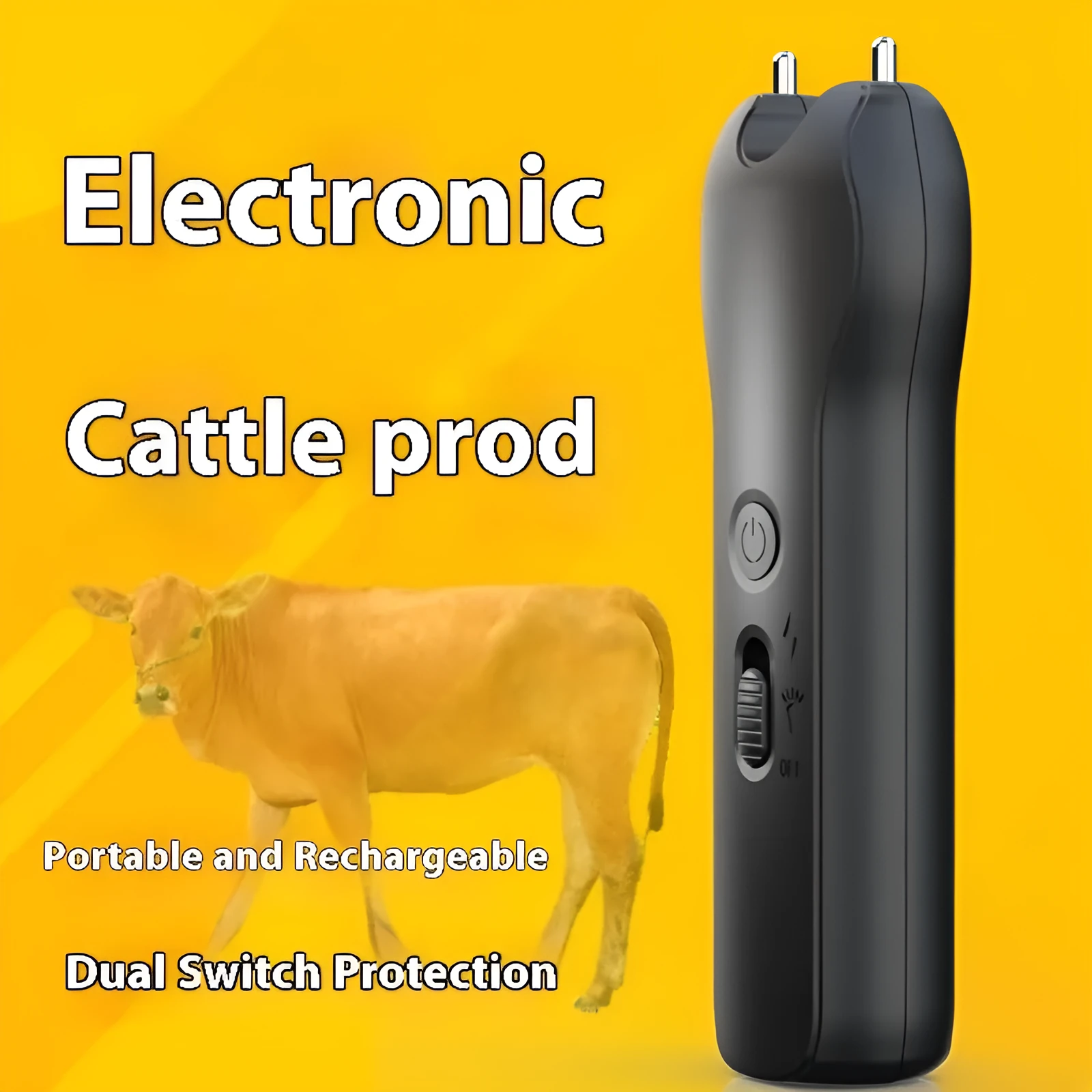 Black electric livestock driving device 180x125x65mm handheld for pigs cattle sheep dogs 17.6W