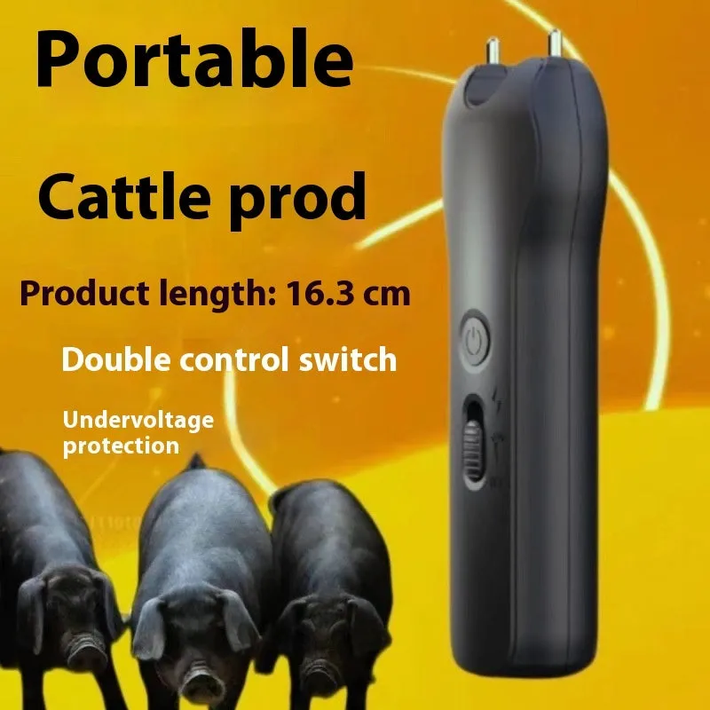 Black electric livestock driving device 180x125x65mm handheld for pigs cattle sheep dogs 17.6W