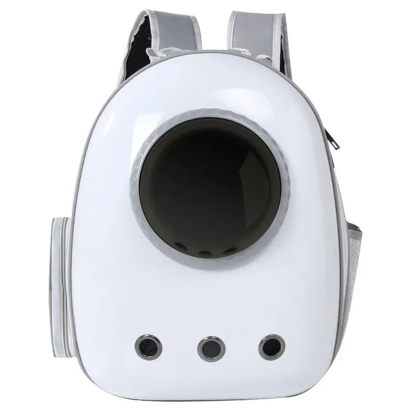 Grey acrylic mesh side open pet backpack for cats and small dogs up to 7.50kg